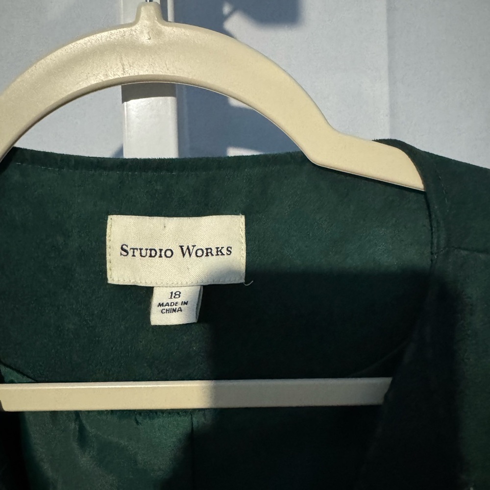 Studio Works Forest Green Textured Blazer Size 18 - Picture 4 of 6